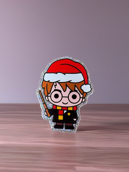 Santa Hat Wizard Magnet – Festive Sparkle Holiday Decor