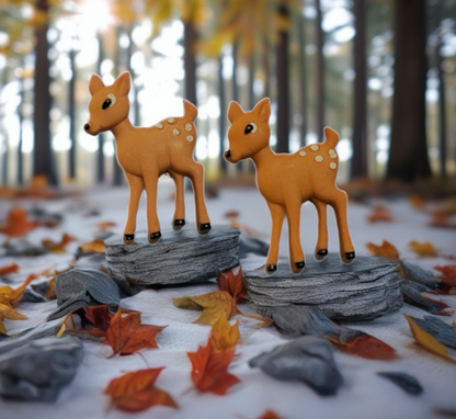 Forest Babies Deer Stud Earrings-Sweet Woodland Fawn Jewelry