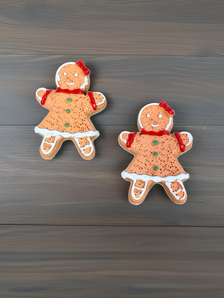 Gingerbread Girl Post Earrings – Festive Resin Holiday Earrings