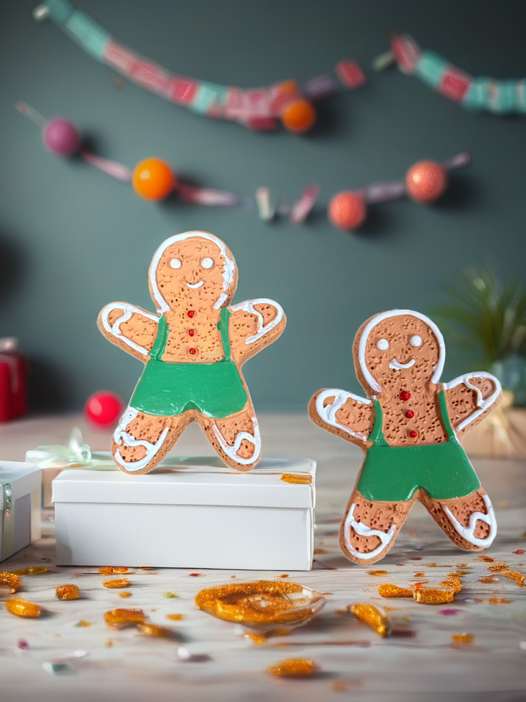Gingerbread Boy Stud Earrings – Festive Resin Christmas Jewelry