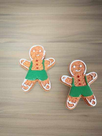 Gingerbread Boy Stud Earrings – Festive Resin Christmas Jewelry