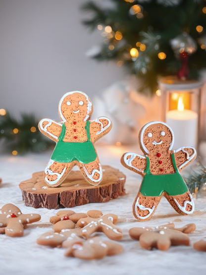 Gingerbread Boy Stud Earrings – Festive Resin Christmas Jewelry
