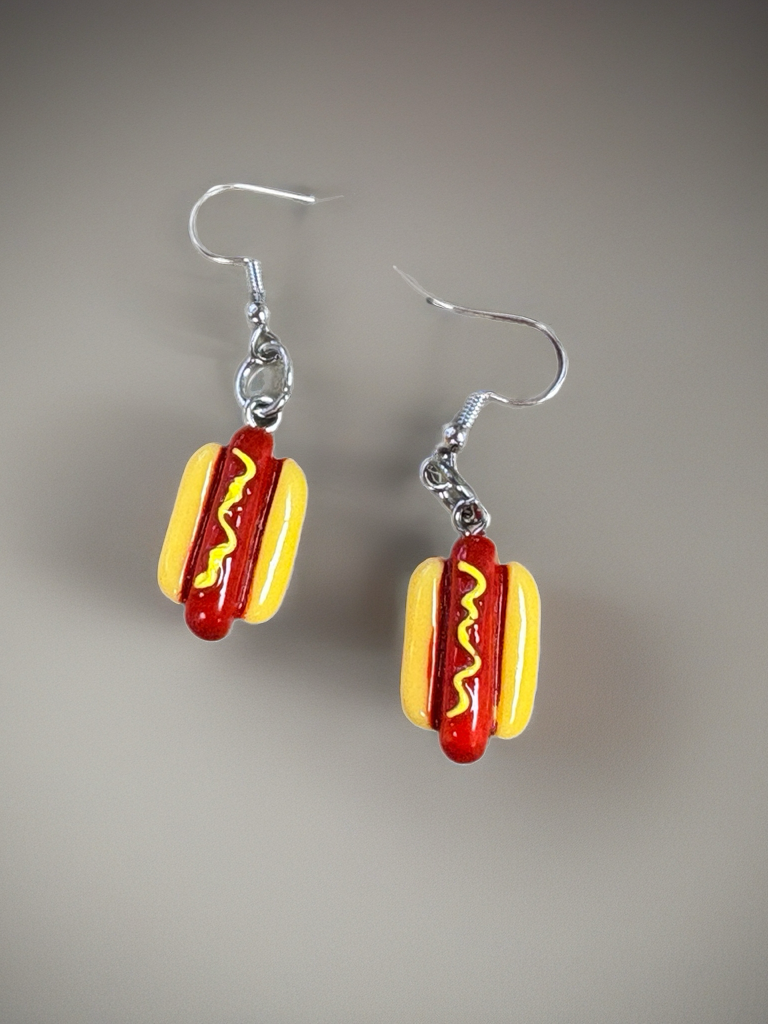 Hot Dog Dangle Earrings – Fun Foodie Resin Jewelr