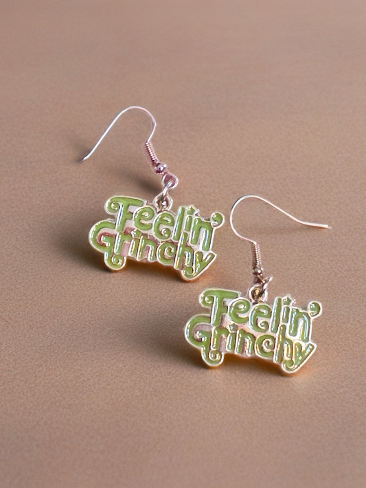 Feelin’ Grinchy Holiday Earrings – Festive Green Statement Dangles