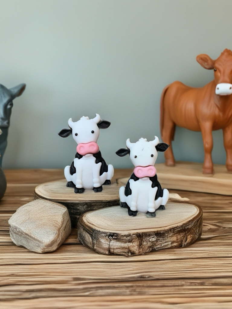 Moove-It Cow Sitting Stud Earrings – Cute Plastic Farm Animal Jewelry