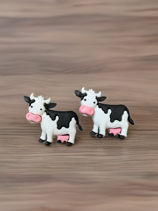 Moove-It Cow Standing Stud Earrings – Cute Plastic Farm Animal Jewelry