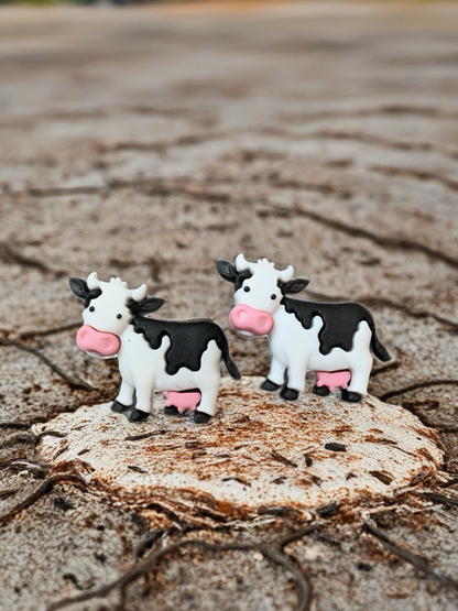 Moove-It Cow Standing Stud Earrings – Cute Plastic Farm Animal Jewelry
