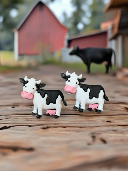 Moove-It Cow Standing Stud Earrings – Cute Plastic Farm Animal Jewelry