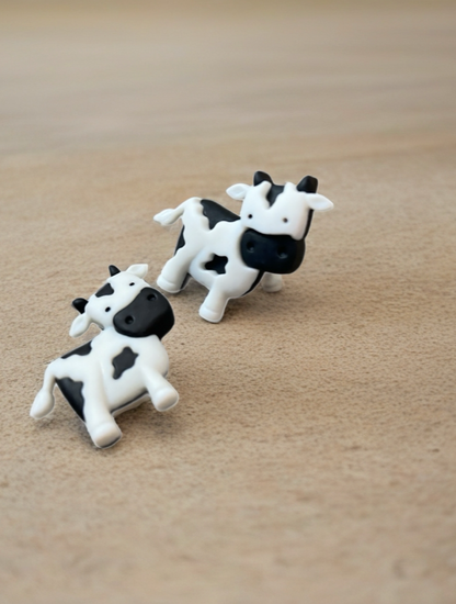 Barnyard Cow Stud Earrings – Cute Plastic Farm Animal Jewelry