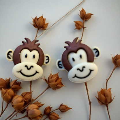 Silly Monkey Stud Earrings – Cute Dark Brown