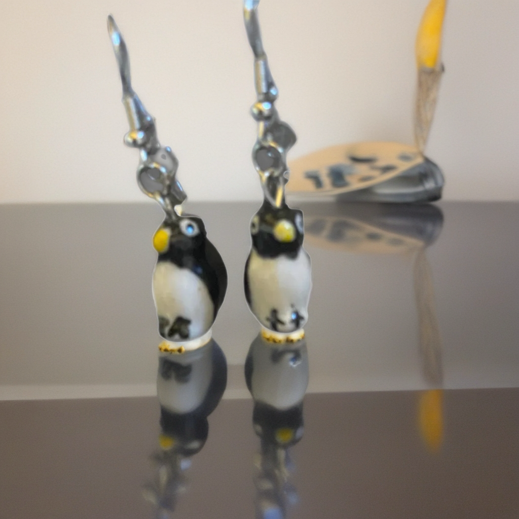 Ceramic Penguin Dangle Earrings – Winter Wonderland Charm Jewelry