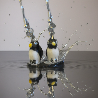 Ceramic Penguin Dangle Earrings – Winter Wonderland Charm Jewelry