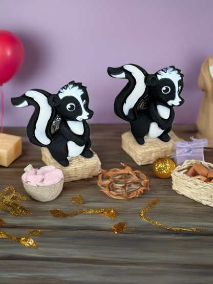 So Stinkin Cute Skunk Stud Earrings– Adorable Black & White Woodland Jewelry