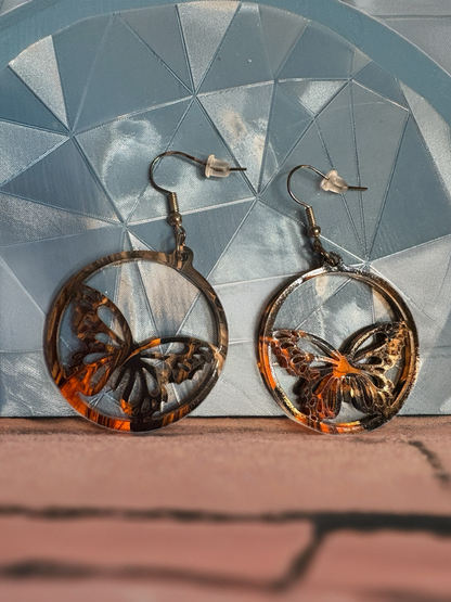 Butterfly Circle Earrings – Lightweight Acrylic Statement Jewelry