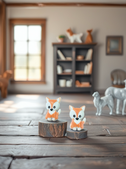 Cute Fox Stud Earrings – Colorful Plastic Animal Jewelry