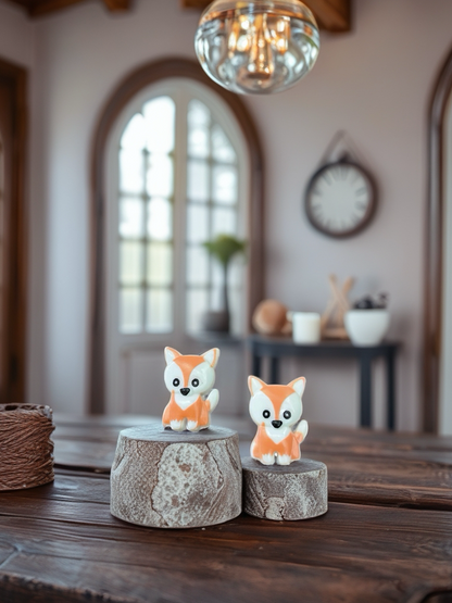 Cute Fox Stud Earrings – Colorful Plastic Animal Jewelry