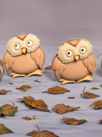 Whimsy Woodland Owl Earrings – Cute Brown & Cream Forest Friends