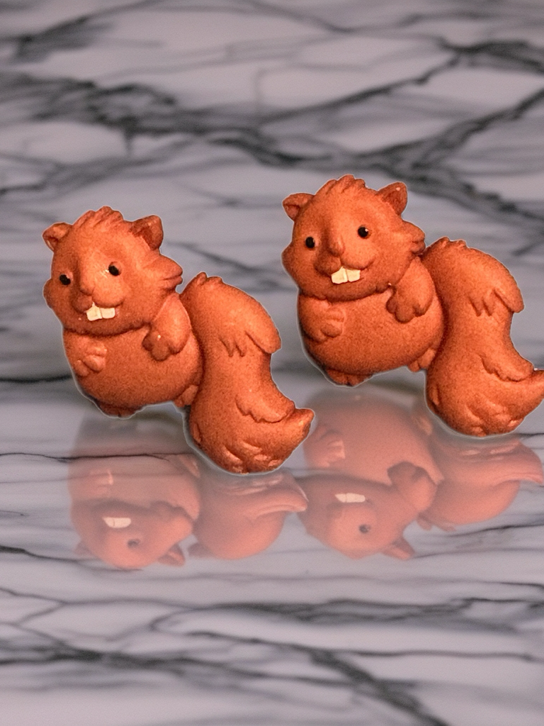 Chubby Beaver Stud Earrings – Cute Woodland Critter Jewelry