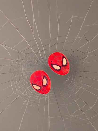 Spider‑Man Stud Earrings – Red Superhero Mask Earrings
