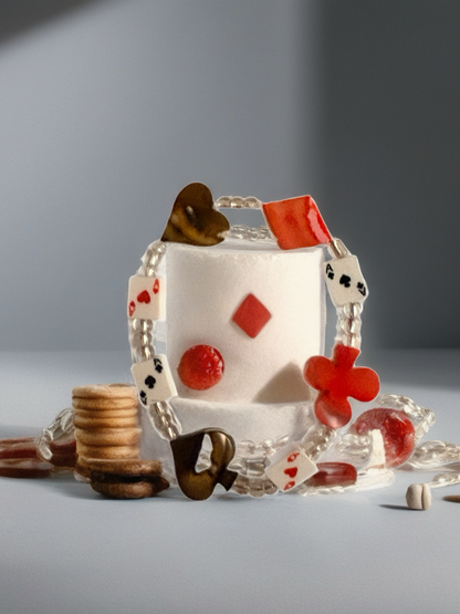 Playing Cards & Suit Symbol Beaded Bracelet – Casino-Inspired Bracelet