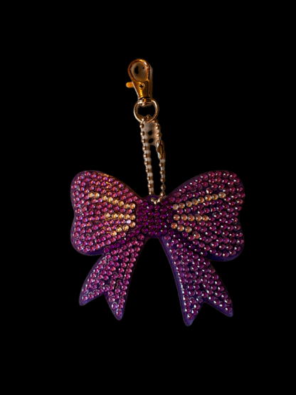 Purple Bow  Diamond Art Key chain