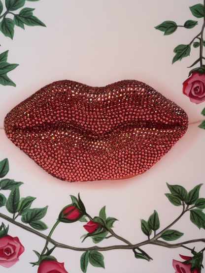 Pink Lips Diamond Art Statment Piece