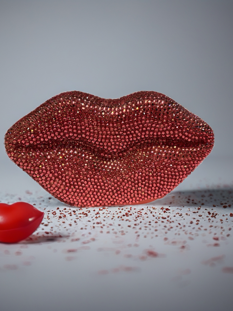 Pink Lips Diamond Art Statment Piece