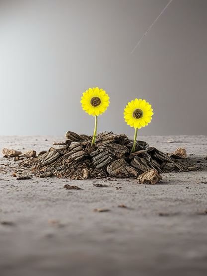 Tiny Sunflower Post Earrings – Bright Yellow Resin Floral Studs