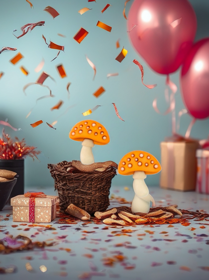 Orange Mushroom Stud Earrings – Whimsical Woodland Charm