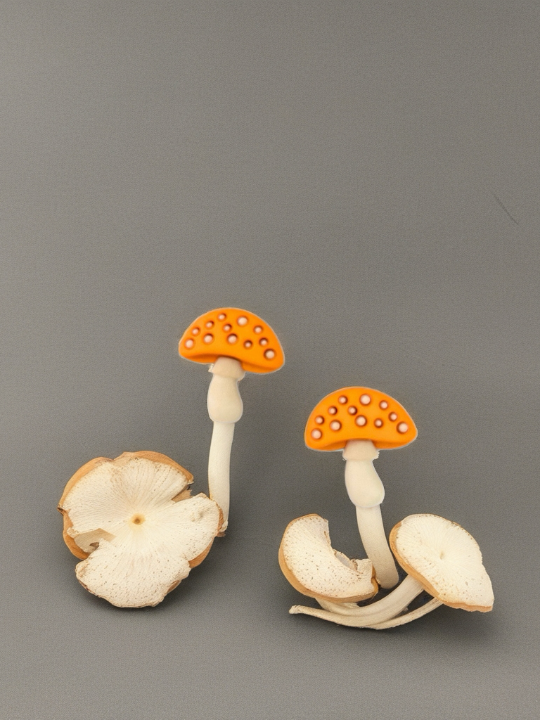 Orange Mushroom Stud Earrings – Whimsical Woodland Charm