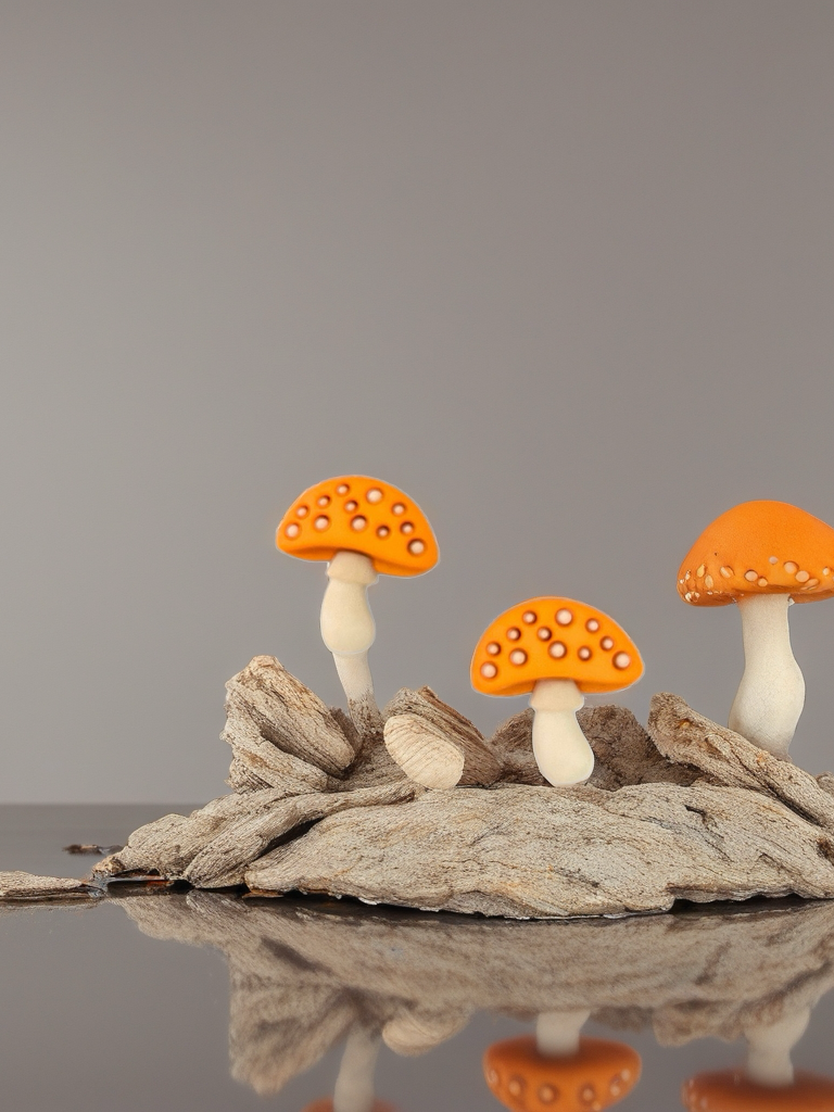 Orange Mushroom Stud Earrings – Whimsical Woodland Charm