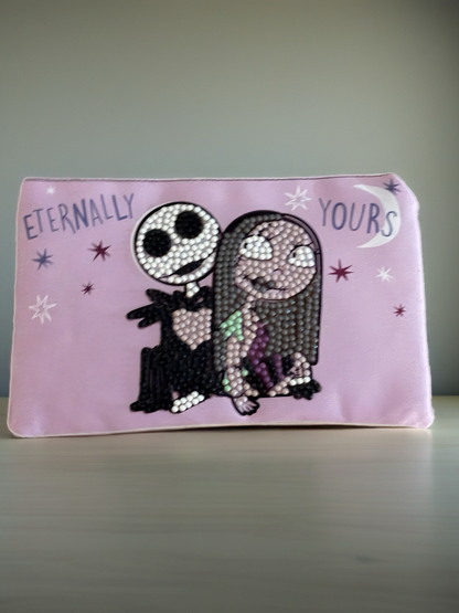 Eternally Yours Diamond Art Pencil & Makeup Bag – Gothic Rhinestone Zip Pouch