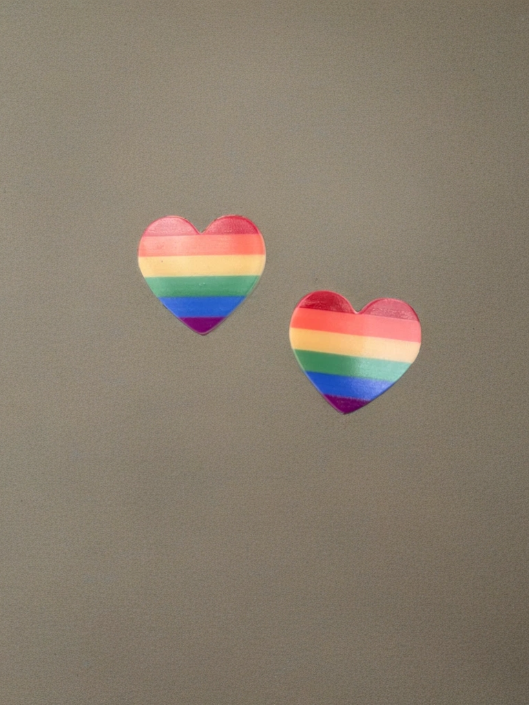 Rainbow Heart Stud Earrings – Pride Heart Design