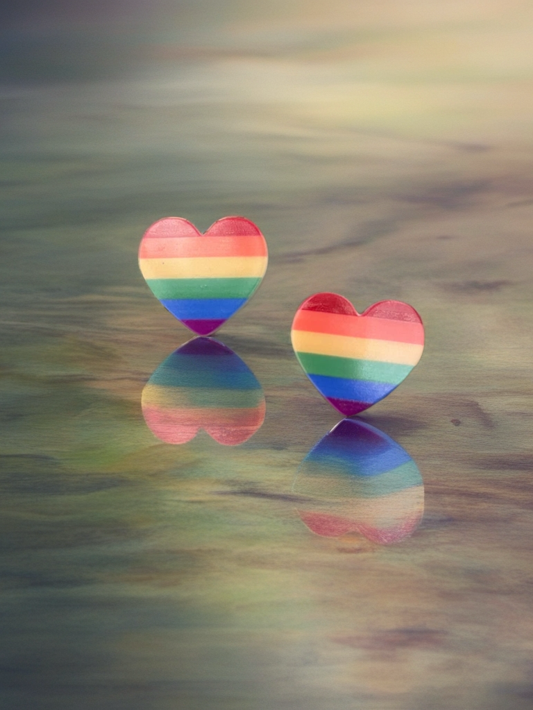 Rainbow Heart Stud Earrings – Pride Heart Design