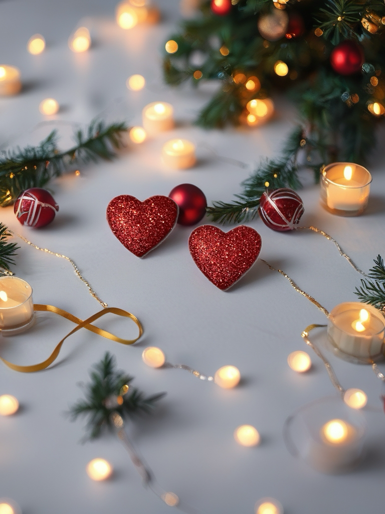 Red Glitter Heart Stud Earrings – Sparkly Valentine’s Day Heart Posts, Romantic Gift for Her, Love Jewelry Glitter Heart Post Earrings