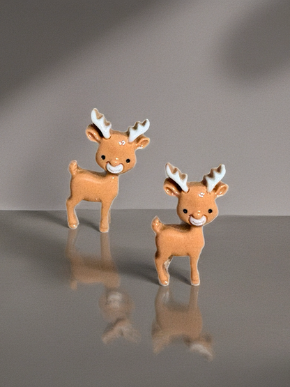 Happy Reindeer Stud Earrings | Festive Holiday Stud Earrings