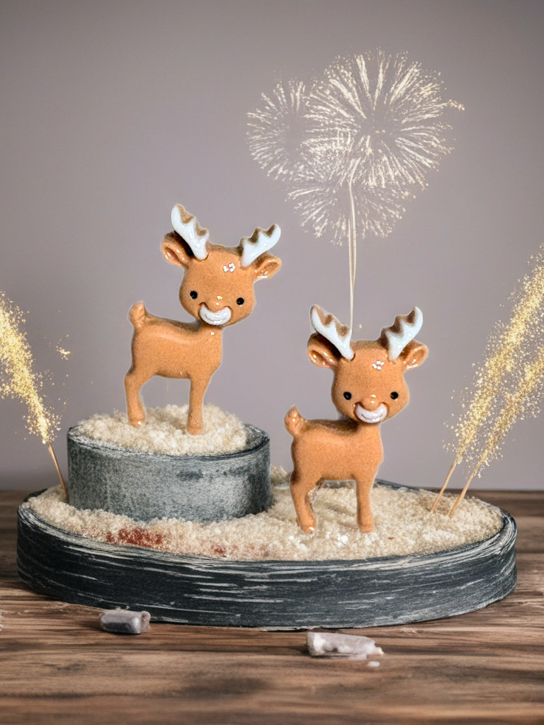 Happy Reindeer Stud Earrings | Festive Holiday Stud Earrings