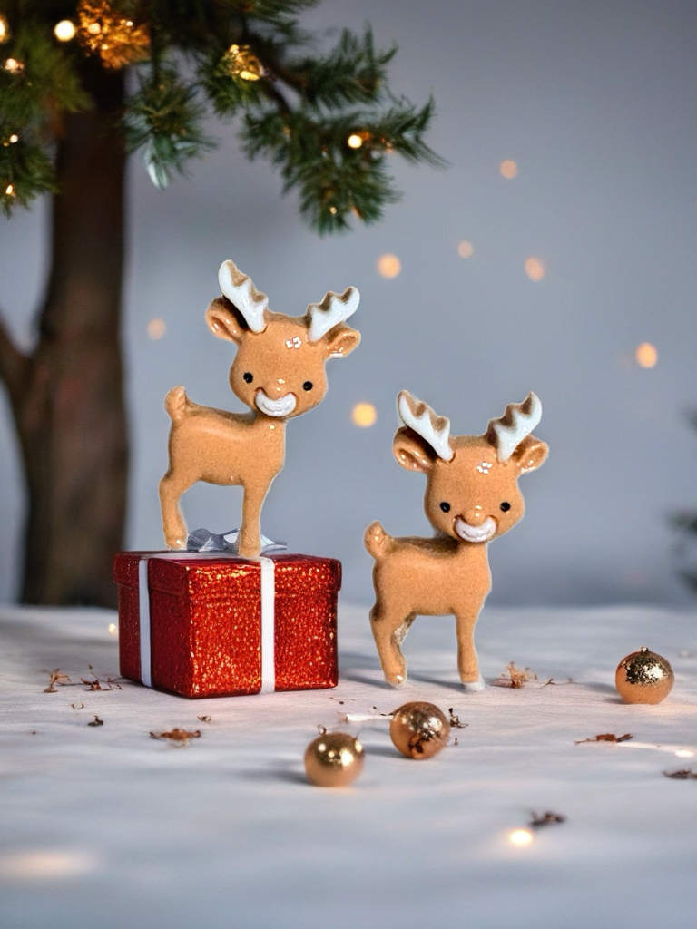 Happy Reindeer Stud Earrings | Festive Holiday Stud Earrings