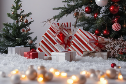 Candy Cane Striped Christmas Tree Stud Earrings | Handmade Holiday Jewelry