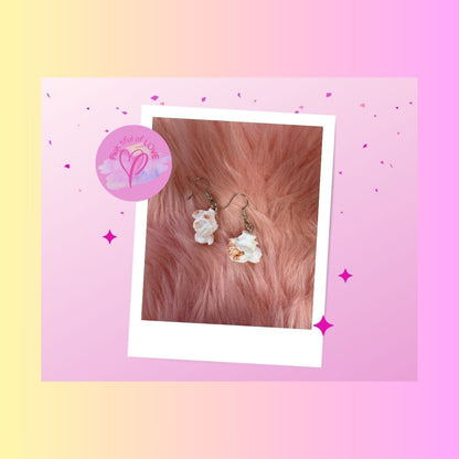 White Popcorn Wire Earrings