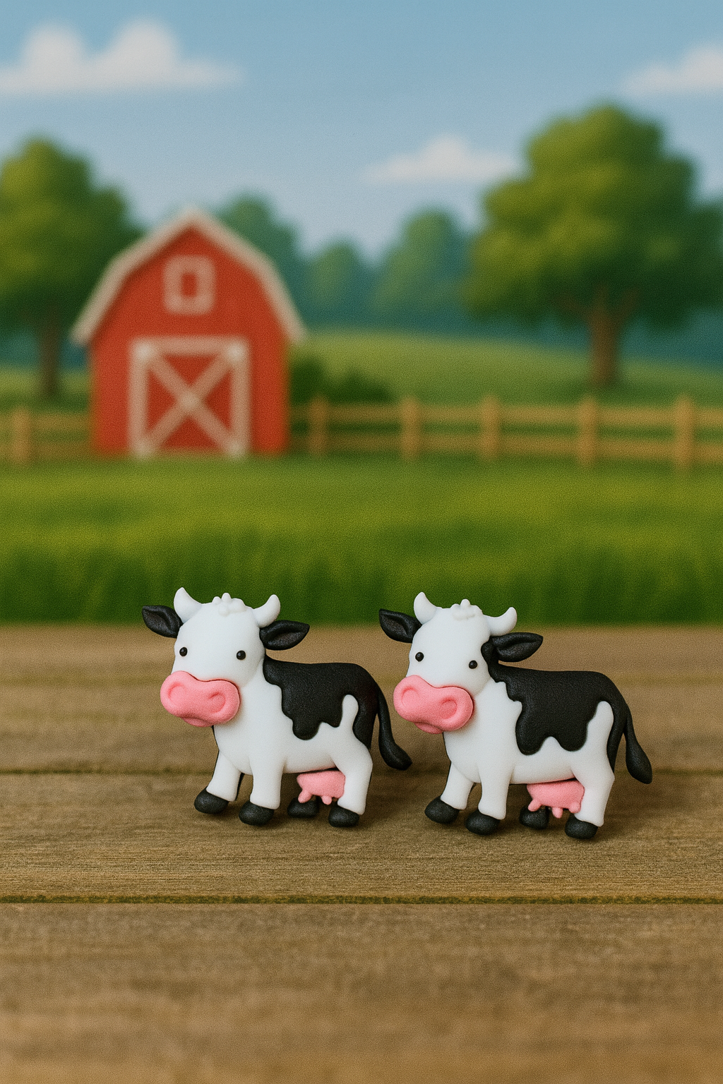 Moove-It Cow Standing Stud Earrings – Cute Plastic Farm Animal Jewelry