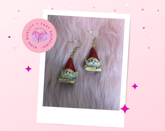 Glitter Gnome Charm Wire earringsPink tiful of LOVE