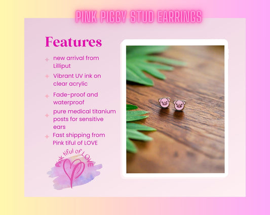 Pink Piggy Stud EarringsPink tiful of LOVE