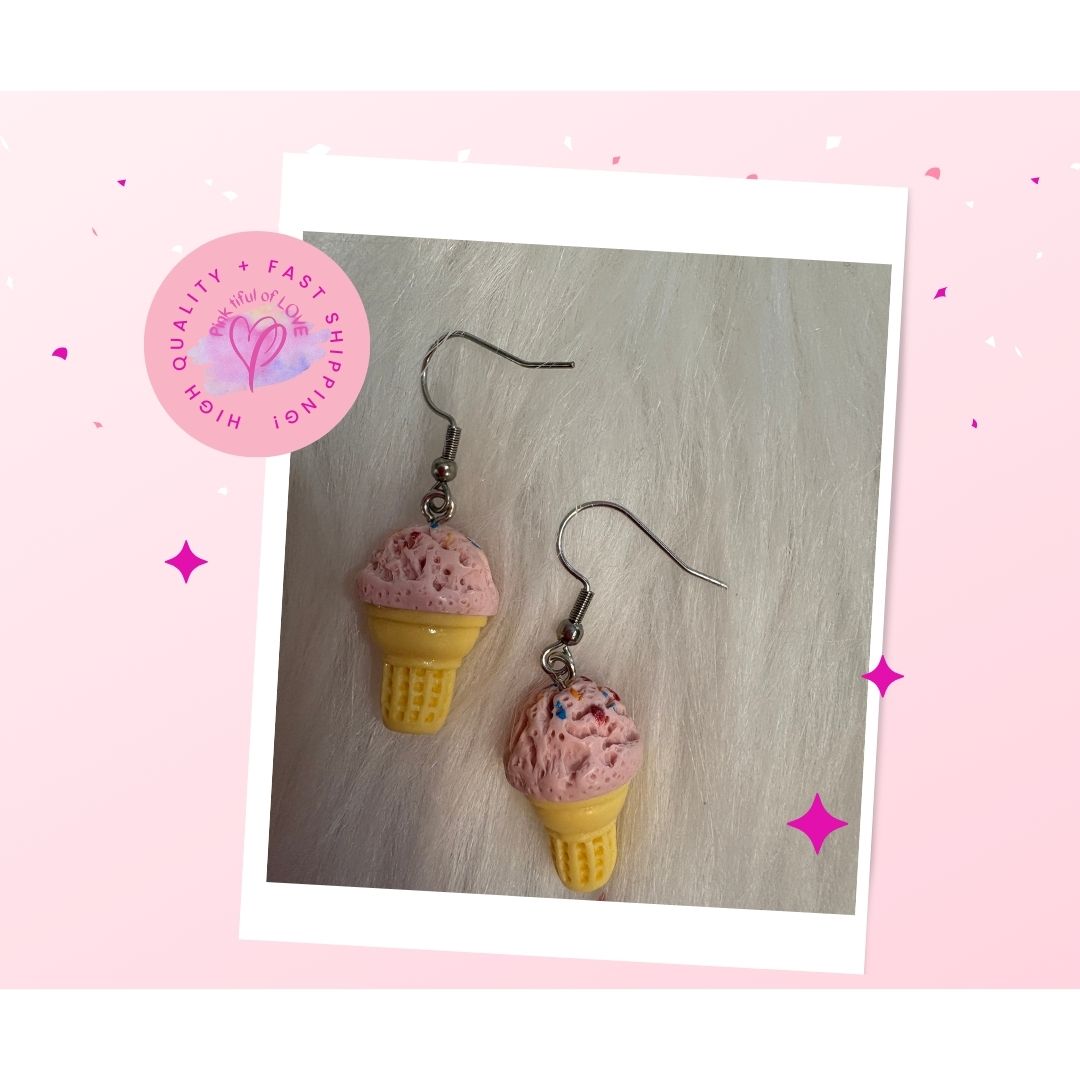 Ice Cream Cone Wire Earrings