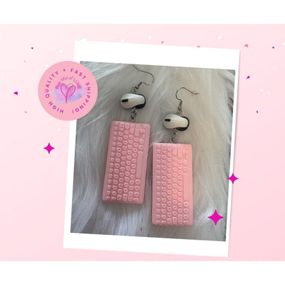 keyboard & Mouse Wire Earrings