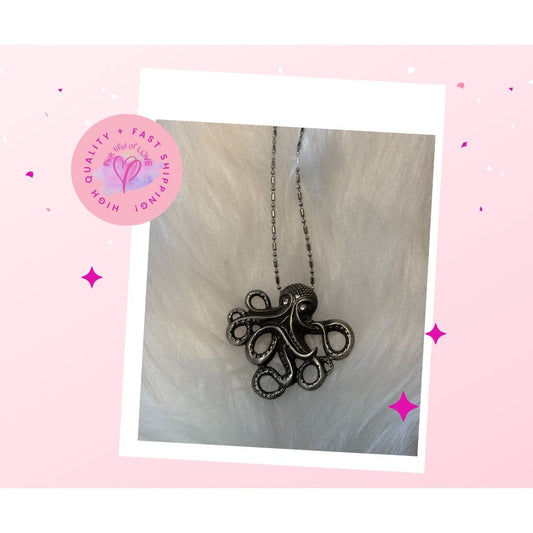 Octopus Pendant on a dainty silver Chain Necklace