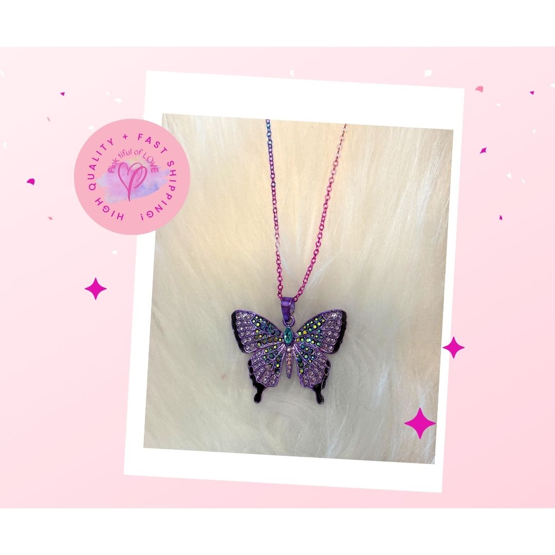 Butterfly Rhinestone Necklace