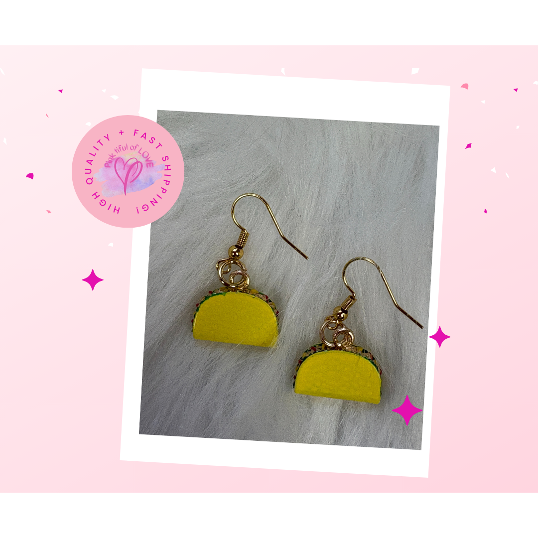 Taco Charm Wire Post Earrings