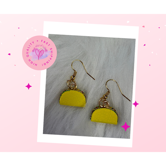 Taco Charm Wire Post Earrings