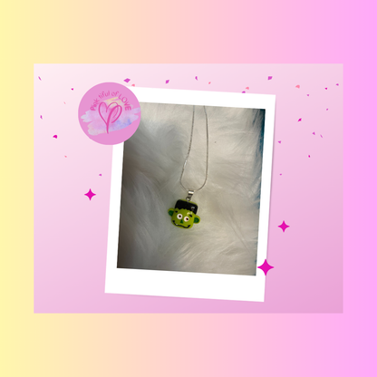 Frankenstein Pendant on a Silver Chain NecklacePink tiful of LOVE
